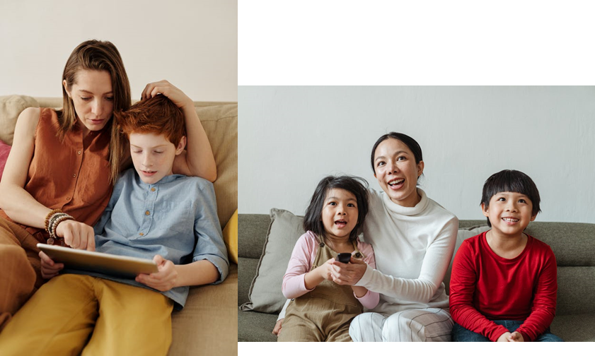 Regarder la télévision avec un enfant et parler du contenu avec lui peut nuancer les résultats alarmants souvent véhiculés sur les réseaux sociaux et dans d'autres médias, c'est « l’attention conjointe ». Photos de Julia M Cameron (à gauche) et Ketut Subiyanto (à droite) provenant de Pexels (à droite) Regarder la télévision avec un enfant et parler du contenu avec lui peut nuancer les résultats alarmants souvent véhiculés sur les réseaux sociaux et dans d'autres médias, c'est « l’attention conjointe ». Photos de Julia M Cameron (à gauche) et Ketut Subiyanto (à droite) provenant de Pexels (à droite)